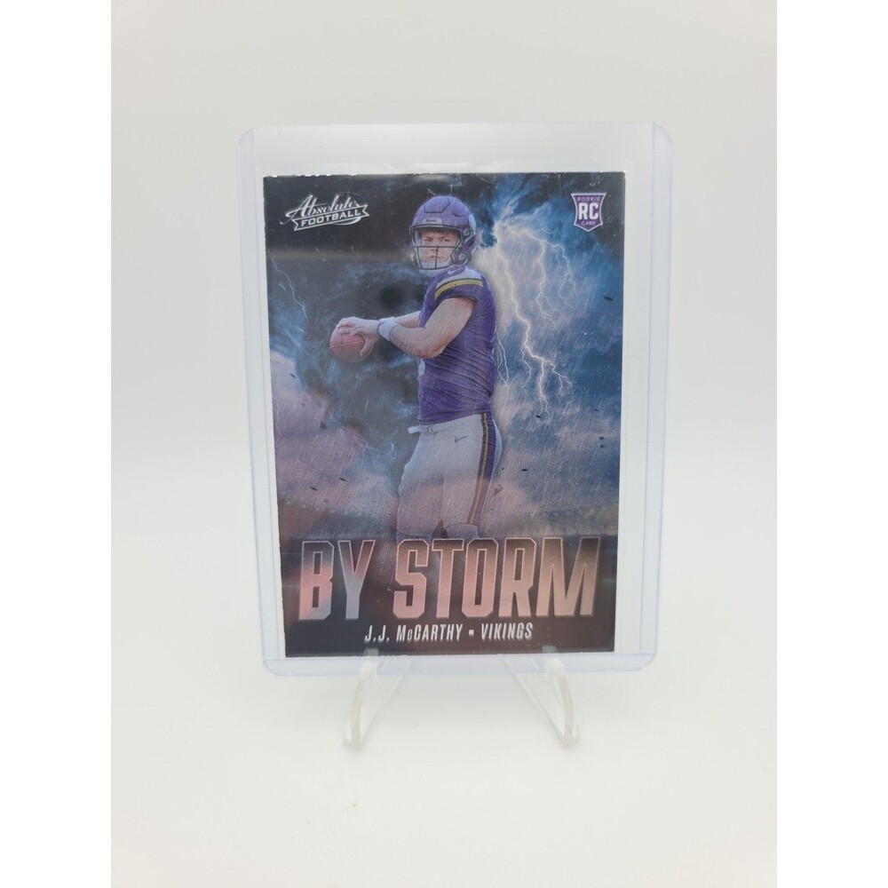 2024 Panini Absolute by Storm J.J. McCarthy rookie card #BS-JMY NM Vikings